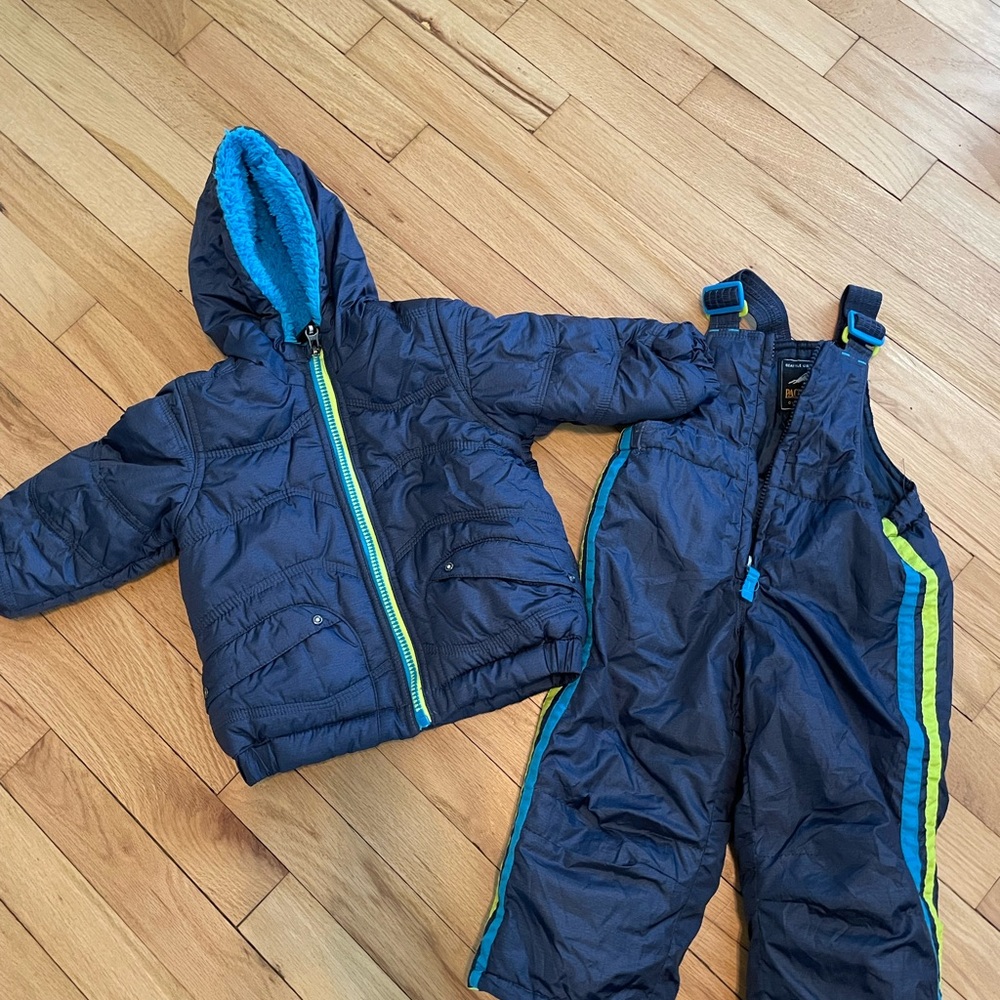 12 Month Blue Pacific Trail Kids' Navy Outdoor Snowsuit Set
